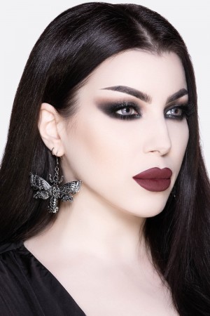 Killstar Drawn 2 Light Earrings [S] Plateados | 92657-NRWA