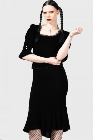 Killstar Drusilla Midi Skirt Negros | 21794-PWDK