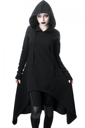 Killstar Dungeoness Hoodie Negros | 90462-JSEN