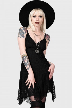 Killstar Emelia's Wrath Vestido [B] Negros | 92467-UJAK
