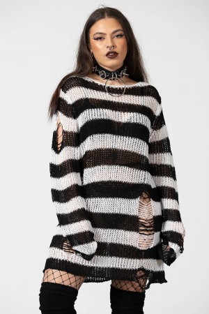Killstar Emo Knit Sueter Blancos | 21643-SUGI