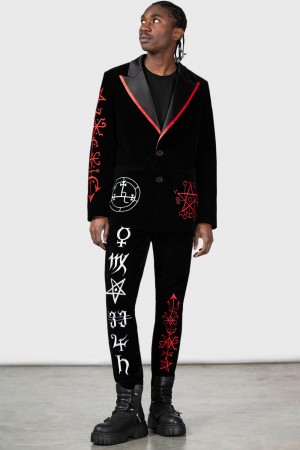 Killstar Enthroned Suit Trousers Negros | 83192-GTOW
