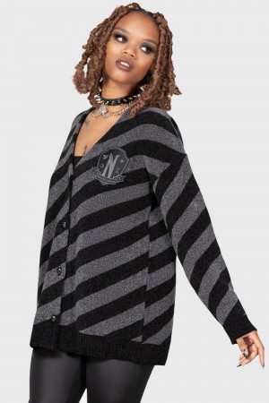 Killstar Everyone's Weird Oversized Cardigan Negros | 16794-XZAW
