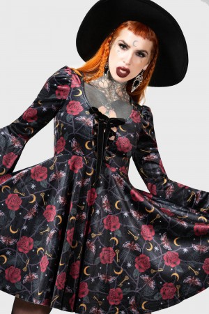 Killstar Fabulina Vestido Negros | 40873-VBZN