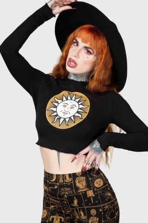 Killstar Fading Light Long Sleeve Top Negros | 80379-LIQC
