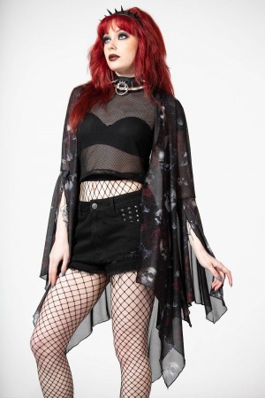 Killstar Fairy Moss Mesh Cover Up Negros | 17026-OKCM