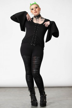 Killstar Faith Long Sleeve Top Negros | 45867-JAVP