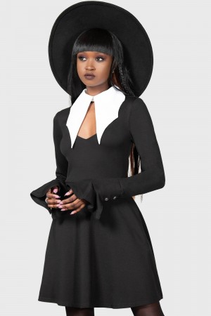 Killstar Fall From Grace II Skater Vestido Negros | 57469-ZHMO