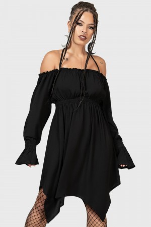 Killstar Feast Mood Vestido Negros | 01324-PMZA