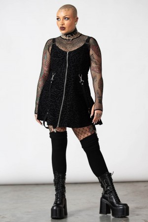 Killstar Feelin Purrty Skater Vestido Negros | 25487-NHQC