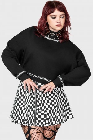 Killstar Fright N Terror Crop Sueter Negros | 48936-FVNJ