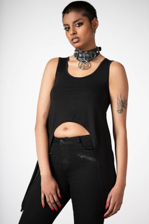 Killstar Furor Crop Top Negros | 73025-HOGJ