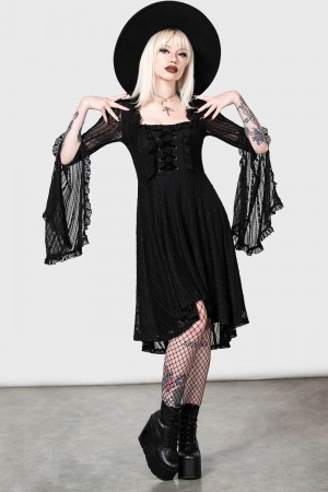 Killstar Gabriela Maiden Vestido Negros | 29437-NSIJ