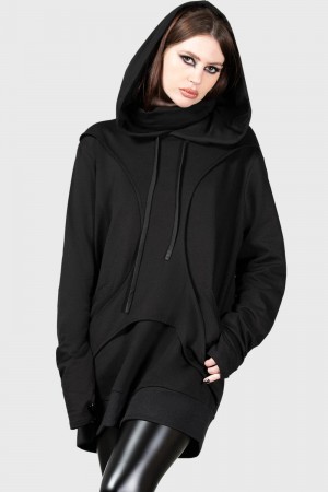 Killstar Grannus Encapuchado Top Negros | 89620-CXIL