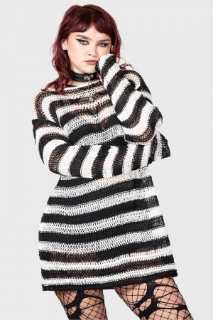Killstar Grunge Sueter Negros Blancos | 14068-PVEG