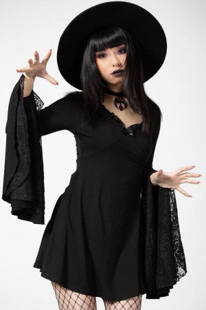 Killstar Hagatha Sorceress Vestido Negros | 21539-EPKM