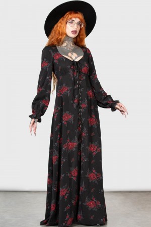Killstar Hail Pandora Maxi Vestido Rojos | 57231-FMWT