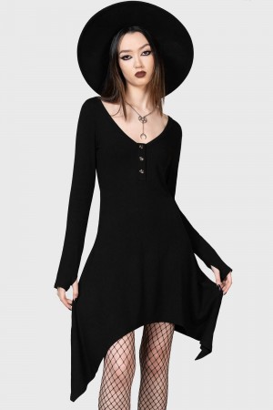 Killstar Haunted Grove Vestido Negros | 68509-XPMC