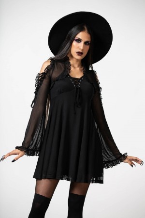 Killstar Haunted Maiden Vestido Negros | 43861-KDSU
