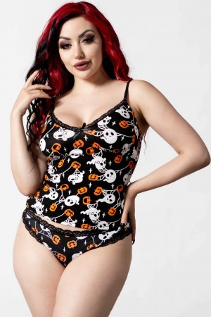 Killstar Haunted Pumpkin Cami Top Negros | 59136-MNWU