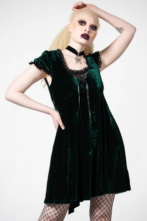 Killstar Heather Babydoll Vestido [EMERALD] Verdes | 85021-JOCV