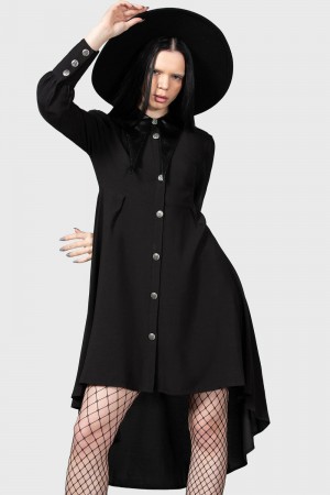 Killstar Heavens Below Shirt Vestido Negros | 34051-TYVZ
