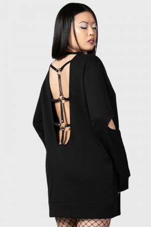 Killstar Heim Seeker Sweatshirt Negros | 75641-HOBL