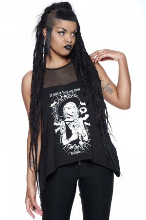 Killstar Hex Vest Top Negros | 51694-QMSI