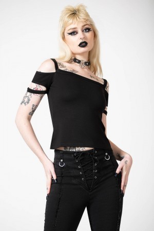 Killstar Huntly Bardot Top Negros | 52698-ESBL
