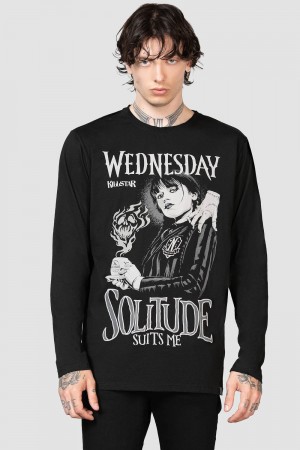 Killstar I Don't Do Tears Long Sleeve Top Negros | 51290-RCSY