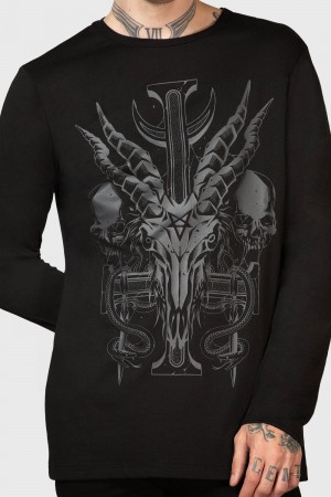Killstar Infernal Ashes Long Sleeve Top Negros | 87390-FCPQ