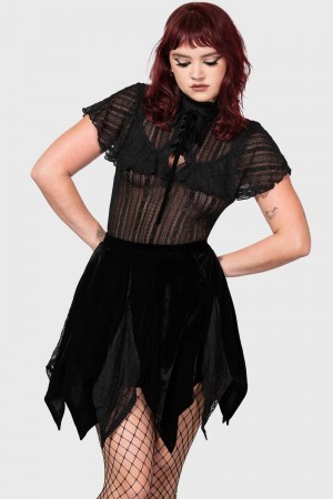 Killstar Josephine's Revenge Mini Skirt Negros | 27094-UPBT