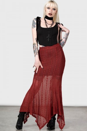 Killstar Juliet's Betrayal Maxi Skirt [RED] Rojos | 65387-CQWJ