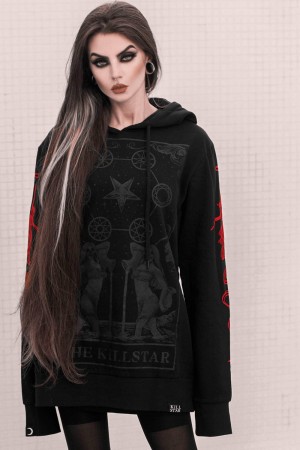 Killstar KILLSTAR Oversized Hoodie Negros | 63180-ICON
