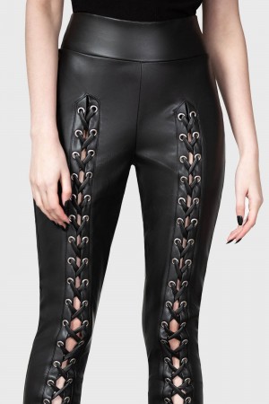 Killstar Laced For Days Leggings Negros | 42780-FRTO