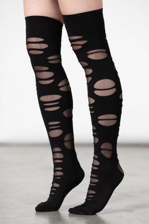 Killstar Laceration Socks Negros | 89120-HTJB