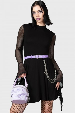 Killstar Lana Skater Vestido Negros | 48017-EOTS