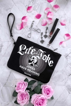 Killstar Life Is No Joke Makeup Bag Negros | 47068-SAIE