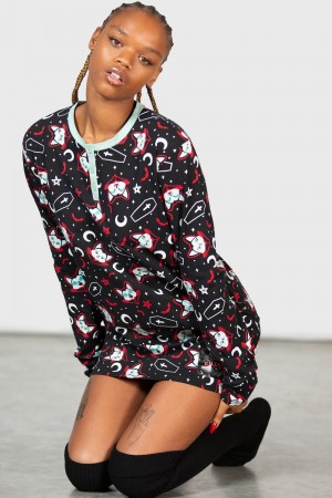 Killstar Lil Vampurr Lounge Top Negros | 52731-MCUF