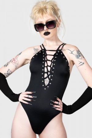 Killstar Lilith's Gaze Swimsuit Negros | 76218-HFAG