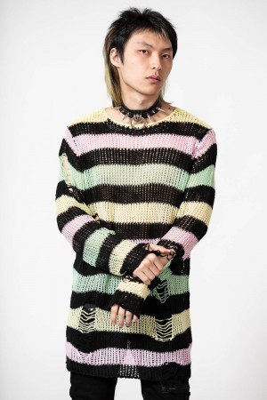 Killstar Liqorice Knit Sueter Multi | 58306-FYJZ