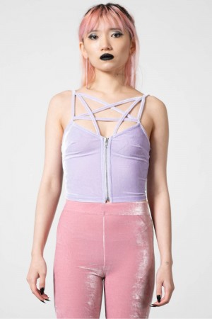 Killstar Lost In Sin Zip Top [PASTEL LILAC] Lilac | 52840-MCKO