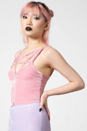 Killstar Lost In Sin Zip Top [PASTEL PINK] Rosas | 39268-SUTX