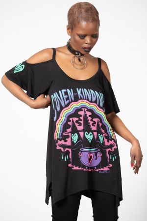Killstar Love Potion Hanky Top Negros | 92601-UELM
