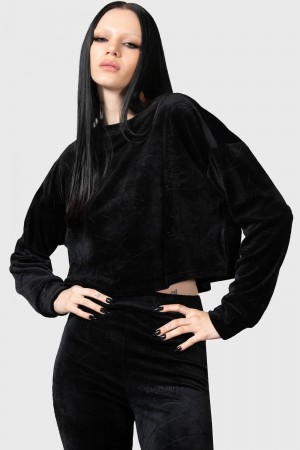 Killstar Lulluspider Sweatshirt Negros | 75943-MERG