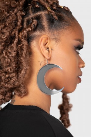 Killstar Luna Earrings [S] Plateados | 49572-BPUY