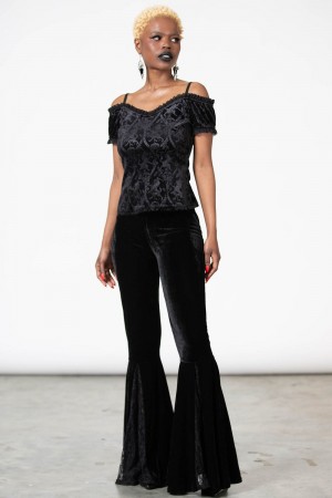 Killstar Mademoiselle Bardot Top Negros | 17359-WBEQ