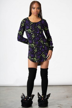 Killstar Magic Laze Lounge Vestido Negros | 07652-SITR