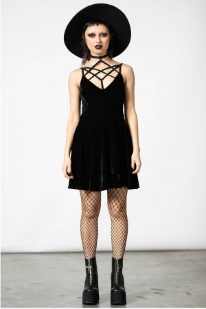 Killstar Magica Skater Vestido [B] Negros | 29841-JTMS