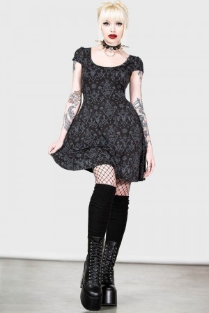 Killstar Maiden's Spirit Skater Vestido Negros | 12349-WXNB